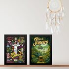 Kit 2 Quadros Posters Rio De Janeiro 24x18cm Moldura Branca
