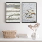 Kit 2 Quadros Praia Branco- Passarinhos E Âncora 24x18cm - Co