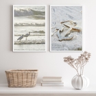 Kit 2 Quadros Praia Branco- Passarinhos E Âncora 45x34cm Mold