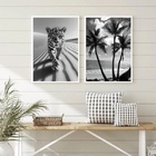 Kit 2 Quadros Praia Leopardo Preto E Branco 33x24cm Moldura P