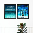 Kit 2 Quadros Praia Pescador Marinheiro 33x24cm - Com Vidro M