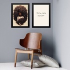 Kit 2 Quadros Preta Preta Pretinha 24x18cm - Com Vidro Moldur