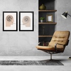 Kit 2 Quadros Psicologia - Mente Organizada 45x34cm Moldura P