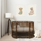 Kit 2 Quadros Quarto De Bebê Ursinhas Vintage 33x24cm - Com V