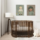 Kit 2 Quadros Quarto De Bebê Ursos Vintage 45x34cm - Com Vidr