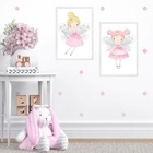 Kit 2 Quadros Quarto Infantil Menina - Fadinhas 45x34cm Moldu