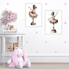 Kit 2 Quadros Quarto Menina Bailarina Caixinha Música 24x18cm