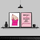 Kit 2 Quadros Quem Faz A Unha Toda Semana É Princesa 24x18cm