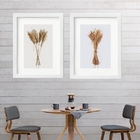 Kit 2 Quadros Ramos Trigo Aquarela - 60x48cm Moldura:madeira