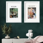 Kit 2 Quadros Renoir E Klimt - 60x48cm Moldura:madeira Branca