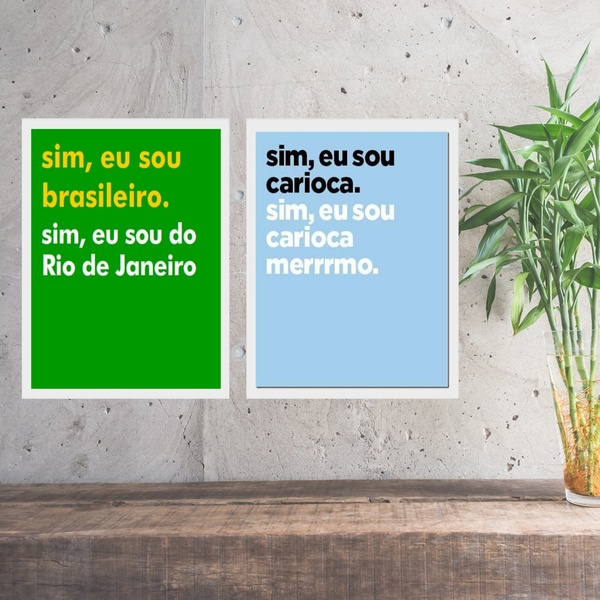 Kit 2 Quadros Rio De Janeiro - Brasileiro Carioca 24x18cm - C