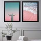 Kit 2 Quadros Rio De Janeiro - Candy Colors 24x18cm Moldura P