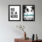 Kit 2 Quadros Rio De Janeiro - Tipografia E Fotografia 24x18c