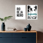 Kit 2 Quadros Rio De Janeiro - Tipografia E Fotografia 45x34c