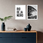 Kit 2 Quadros Rio De Janeiro - Vidigal 33x24cm - Com Vidro Mo
