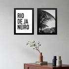 Kit 2 Quadros Rio De Janeiro - Vidigal 33x24cm - Com Vidro Mo