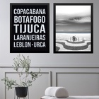 Kit 2 Quadros Rio De Janeiro Zona Sul - Bairros 33x24cm Moldu