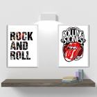 Kit 2 Quadros Rock - Rolling Stones 45x34cm Moldura Preta