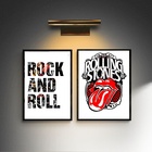 Kit 2 Quadros Rock - Rolling Stones 45x34cm Moldura Preta