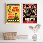 Kit 2 Quadros Rocky Balboa Posters luta 45x34cm - Com Vidro M