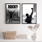 Kit 2 Quadros Rocky Balboa Preto E branco 33x24cm Moldura:mad