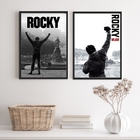 Kit 2 Quadros Rocky Balboa Preto E branco 45x34cm - Com Vidro