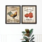 Kit 2 Quadros Rústicos Para Cozinha 33x24cm Moldura Preta