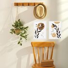 Kit 2 Quadros Sala Boho - Folha Lua Estrela 33x24cm Moldura B