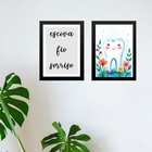 Kit 2 Quadros Sala Espera Dentista Infantil 24x18cm - Com Vid