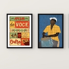 Kit 2 Quadros Samba Amanhã Há De Ser Outro Dia 33x24cm Moldur