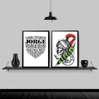 Kit 2 Quadros São Jorge Espada Oração 45x34cm Moldura:madeira