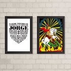 Kit 2 Quadros São Jorge Guerreiro oração 45x34cm - Com Vidro