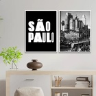Kit 2 Quadros São Paulo Antiga 33x24cm - Com Vidro Moldura Br