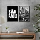 Kit 2 Quadros São Paulo Antiga 33x24cm - Com Vidro Moldura Br