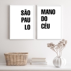 Kit 2 Quadros São Paulo Mano do céu 33x24cm Moldura:madeira P