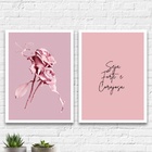 Kit 2 Quadros Seja Forte E Corajosa Rosa 33x24cm - Com Vidro
