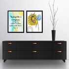 Kit 2 Quadros Seja Forte E Corajoso - Girassol 45x34cm - Com