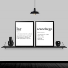 Kit 2 Quadros Significado Lar Aconchego 33x24cm Moldura:madei