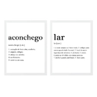 Kit 2 Quadros Significado Lar Aconchego 33x24cm Moldura:madei