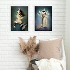 Kit 2 Quadros Surrealistas Mulher Com Pássaros 24x18cm - Com