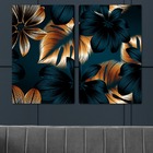 Kit 2 Quadros Telas Decorativas Canvas Floral Luxuoso 60x40cm
