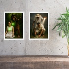 Kit 2 Quadros Umbanda - Entidades E Médiuns 24x18cm Moldura P