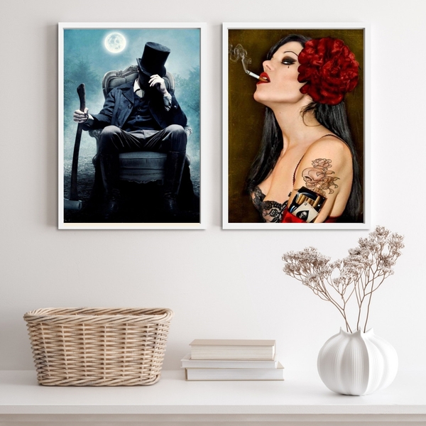 Kit 2 Quadros Umbanda Tranca Ruas E Maria padilha 45x34cm Mol