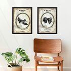 Kit 2 Quadros Vintage Moda - Acessórios 33x24cm Moldura Branca