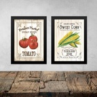 Kit 2 Quadros Vintage Para Decorar Cozinha 33x24cm Moldura Pr