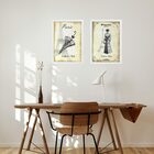 Kit 2 Quadros Vintage Paris - Moda Antiga 33x24cm - Com Vidro