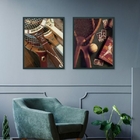 Kit 2 Quadros Vintage Tênis - Raquetes 33x24cm Moldura:madeir