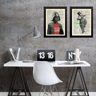 Kit 2 Quadros Vintage Yoda E Vader 33x24cm Moldura:madeira Br