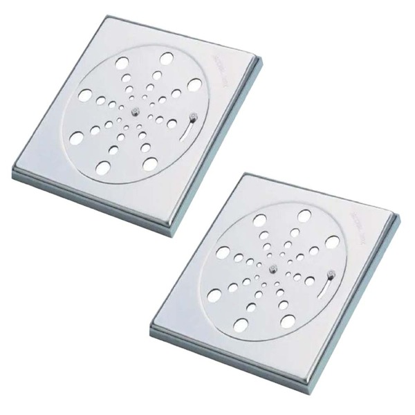 Kit 2 Ralo Grelha Inox Para Banheiro Quadrado10x10 Com Fecho | Leroy Merlin
