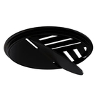 Kit 2 Ralo Grelha Redonda Com Fecho Automático Preto 15cm